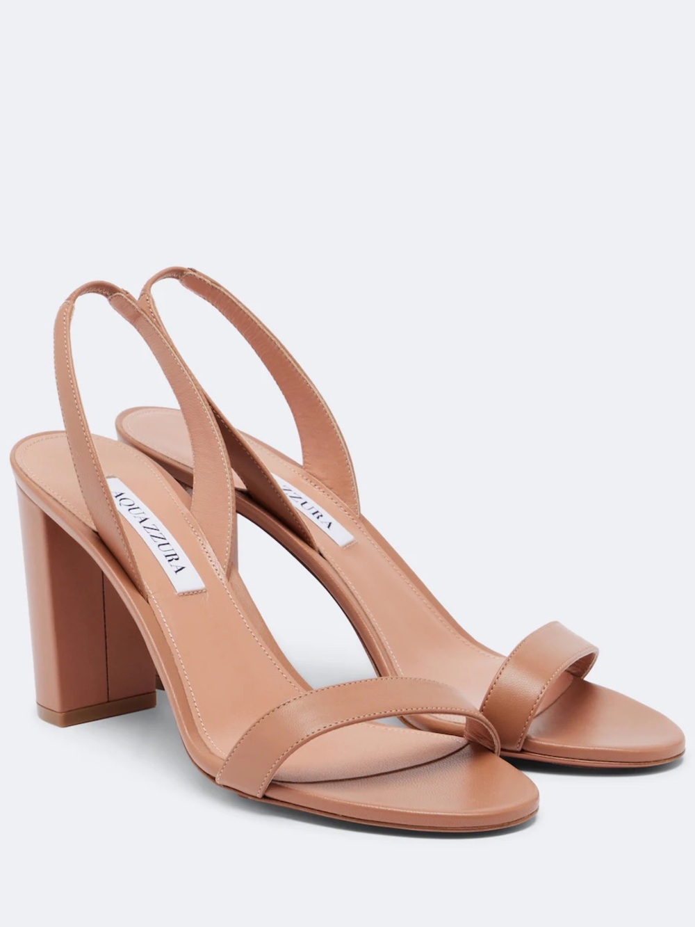 Aquazzura So Nude leather slingback sandals in neutral